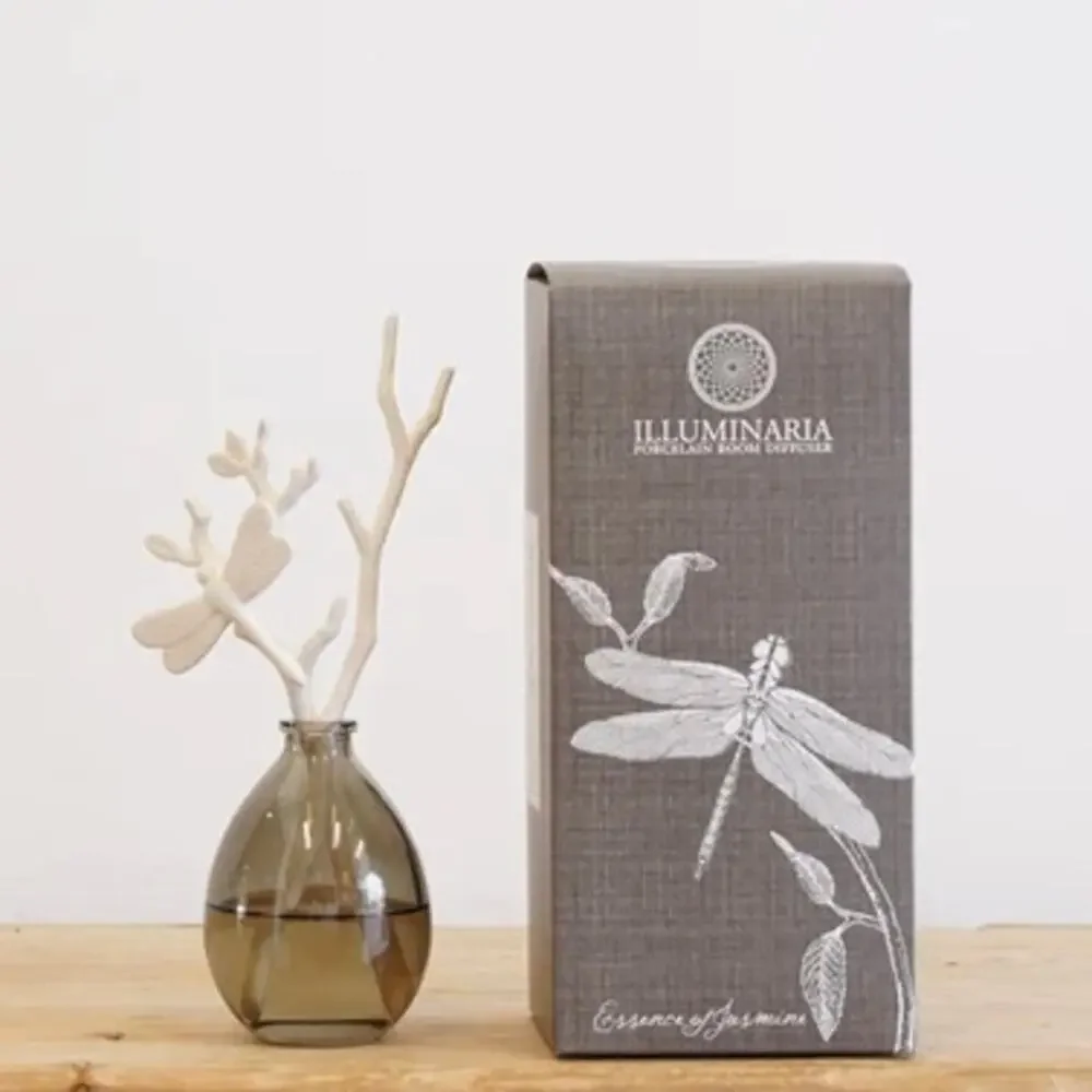 ILLUMINARIA Porcelain Room Diffuser Essence of Jasmine Dragonfly NEW IN BOX - Picture 3 of 10